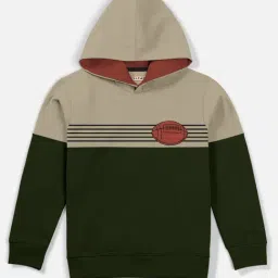 HELLCAT Beige & Green Color Block Full Sleeves Sweatshirt-image-99