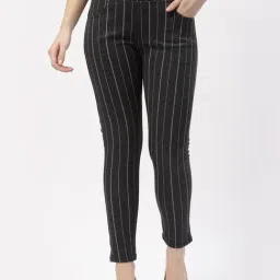 Westwood Black Cotton Striped Jeggings-picture-12