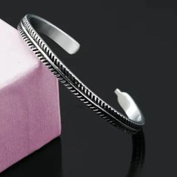 Peora Silver Stainless Steel Kada Bracelet-image-52