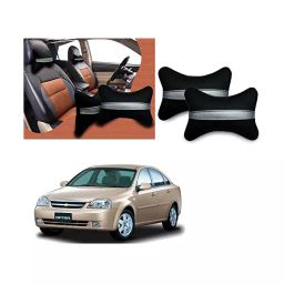 Auto Pearl Black Silver Strip Car Neck Cushion/Neck Pillow Compatible with Chevrolet Optra-15