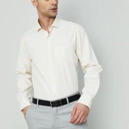 Code By Lifestyle Beige Regular Fit Checks Shirt-image-69