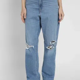 American Eagle Blue Regular Fit Distressed Jeans-image-63