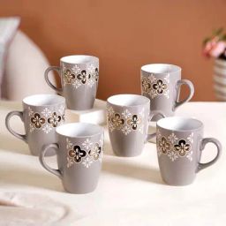 Nestasia Diamond Textured Light Blue Ceramic Coffee Mugs Set Of 6 220ml-11