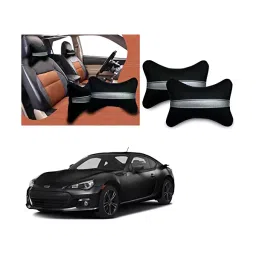 Auto Pearl Black Silver Strip Car Neck Cushion/Neck Pillow Compatible with Subaru BRZ-21