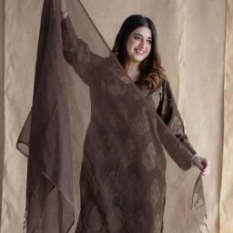 The Indian Ethnic Co Coffee Brown Cotton Duppatta-26