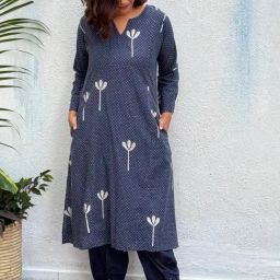 Chidiyaa Roma Block Printed Cotton Kurta-image-99