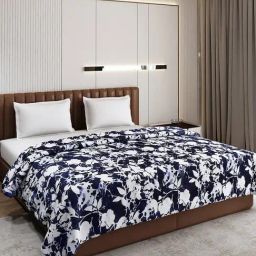 Monte Carlo Tulip Blue Polyester Printed 290 GSM Double Blanket-30