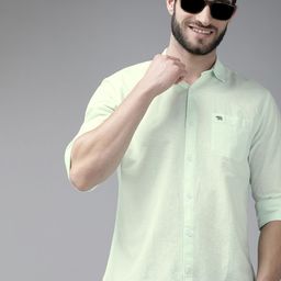 THE BEAR HOUSE Men Green Slim Fit Casual Shirt-24