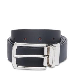 United Colors of Benetton Black & Tan Leather Solid Reversible Belt-image-58