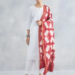 Fabindia Geometric Printed Cotton Silk Dupatta-8