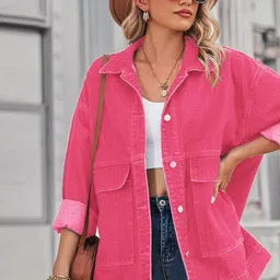 Oh Rare Spread Collar Denim Jacket-image-77
