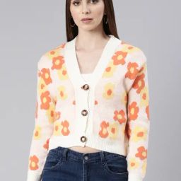 showoffff SHOWOFF Peach Floral Print Cardigan-picture-31