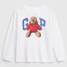 GAP Girls White Cotton Graphic T-Shirt-image-87