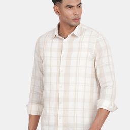 Blu MNKY Men Smart Slim Fit Cotton Checked Casual Shirt-image-59