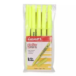 Luxor Chisel 521 Gloliter Yellow Marker Pen, 9000028232 (Pack of 5)-56