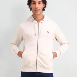 U.S. Polo Assn. Denim Co. Beige Cotton Regular Fit Hooded Sweatshirt-picture-24