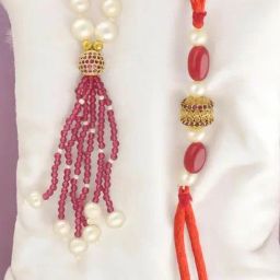 Sri Jagdamba Pearls Gleaming Designer Pearl Rakhis for Bhaiya and Bhabi-image-36