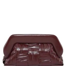 Themoire Marsala BIOS Twist Weaved Shiny Clutch-image-40