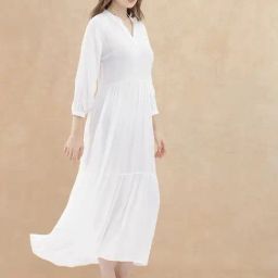 RAREISM White Viscose Solid Long Sleeves Dress-picture-17