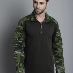 MOUNTMILLER Men's Camouflage Full Sleeve Ripstop Tactical Polo T-shirt-image-67