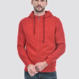 Numero Uno Cherry Red Regular Fit Hooded Sweatshirt-image-17