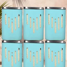 Glasafe 'O' Grip Mellow Green Borosilicate Containers - Set of 6 (1200ml)-image-32