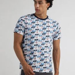 Reebok Blue Regular Fit Print T-Shirt-image-87