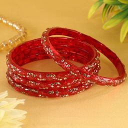 ZULKA Set Of 8 Crystal-Studded Bangles-87