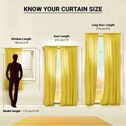 Dekor World Multicoloured Set of 2 Sheer Window Curtain image 2