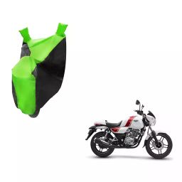 Auto Pearl Waterproof Two Wheeler Cover For Bajaj V15 (Green & Black)-58