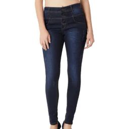 Miss Chase Navy Tattered High Rise Jeans-image-98