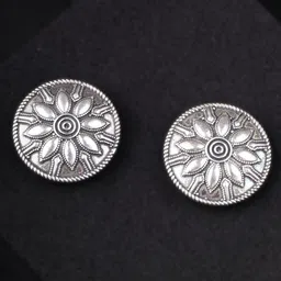 Sangria Silver-Plated Circular Shaped Studs-image-52