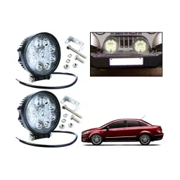 Auto Pearl High Brightness 9 LED Round Shaped Bumper/Roof Rails Fog Light for Fiat Linea (2 Pcs)-11
