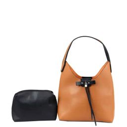 Giordano Carnival Brown Solid Medium Tote Handbag with Pouch-image-54