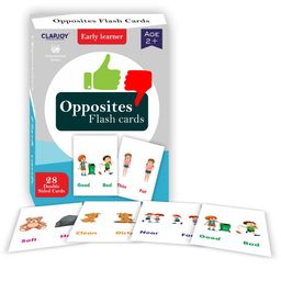 Clapjoy Opposite WordsDouble Sided Flash Cards for Kids Multicolour - 28 Cards-19