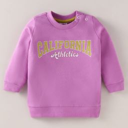 Zero Cotton Knit Full Sleeves Winter T-Shirt with Text Print - Purple-picture-13