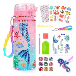 Kidology Decorate Your Own Water Bottle Kits for Girls Age Mermaid Painting Crafts Fun Arts and Crafts Gifts Toys - 600 ml-16