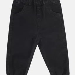 MINI KLUB Cotton Denim Solid Jeans - Black-picture-4