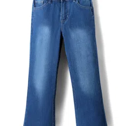 Pine Kids Denim Woven Full Length Washed Jeans - Blue-picture-7
