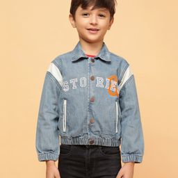 Tales & Stories Denim Woven Full Sleeves Brand Name Patch Detailed Light Winter Jacket - Blue-picture-10