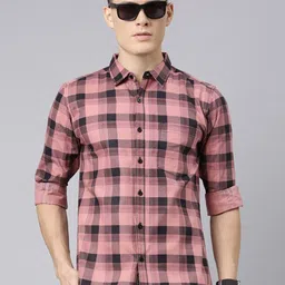 Metronaut Men Tartan Checks Opaque Checked Casual Shirt-image-43