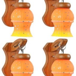 Somil Premium Designer Glass Wall / Night Lamp Elegant & Stylish Dcor Accent for Modern Interiors, color- Orange, Yellow, Size:- 18.5 X 22.5 X 28.5 CM-image-88