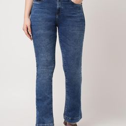 Kraus Jeans Women Flared High-Rise Light Fade Jeans-image-97