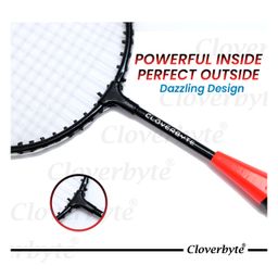 CLOVERBYTE Exotic Kids Racket Set With 3 Shuttlecock - Red Black image 3