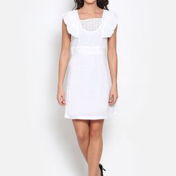 MARC LOUIS Women Flutter Sleeve A-Line Dress-image-91