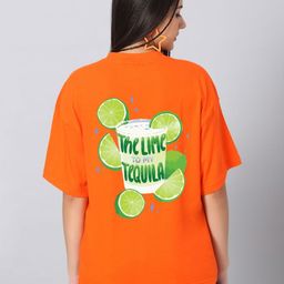 Besick Women Graphic Printed Round Neck Cotton Oversized T-shirt-image-63