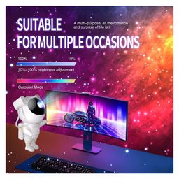 negocio Astronaut Galaxy Projector with Remote Control 360 Deg Adjustable Timer Kids Astronaut Nebula Night Light for Gifts - COLOR MAY VARY image 4