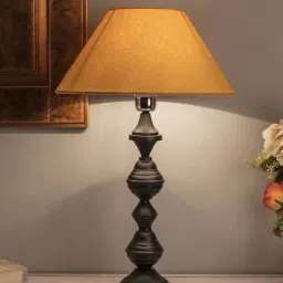 Homesake Black Nordic Waterdrop Matt Table Lamp with Golden Shade (Bulb Included) - Set of 1-24