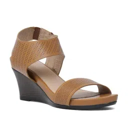 Bata Women's Pisa Tan Ankle Strap Wedges-picture-43