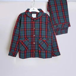 Cherry Crumble By Nitt Hyman Kids Multicolor Checks Full Sleeves Shirt with Pyjamas-image-77